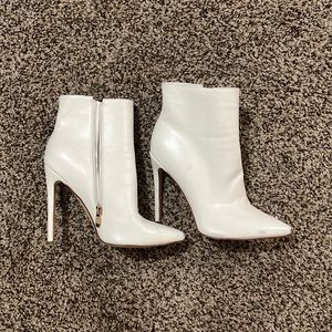 White ankle boots